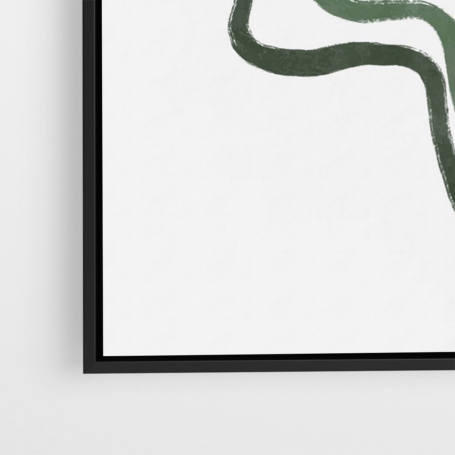 Obraz w ramie 50x70 - Zielony Profil - abstrakcja, zielony portret z profilu - rama czarna
