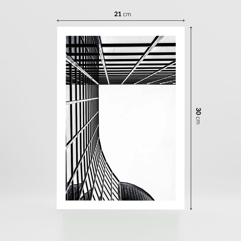Plakat bez ramy 21x30 - Minimalizm Wysokości - architektura, czarno białe zdjęcie