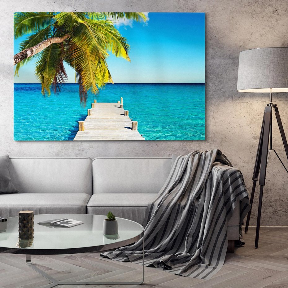 Obraz na płótnie 100x70 - Hawajskie Palmy - palma, morze