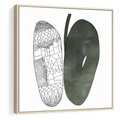 Obraz w ramie 80x80 - Przesunięte Jabłko - minimalistyczny plakat, jabłko - rama drewno