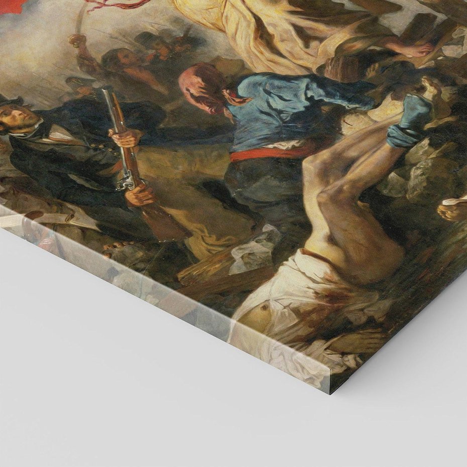 Obraz na płótnie 50x50 - "Wolność prowadząca lud" Eugène Delacroix - Reprodukcja - reprodukcja, obraz na płótnie