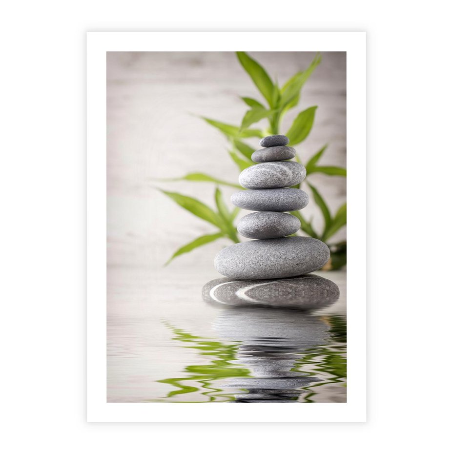 Plakat bez ramy 21x30 - Spa kamienie: naturalne piękno - spa, kamienie