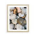 Plakat w ramie 40x50 - Minimalizm Jesieni - dynie, białe - rama drewno