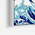 Obraz w ramie 50x70 - Fala Japandi - wielka fala w Kaganawie, obraz Hokusai - rama biała
