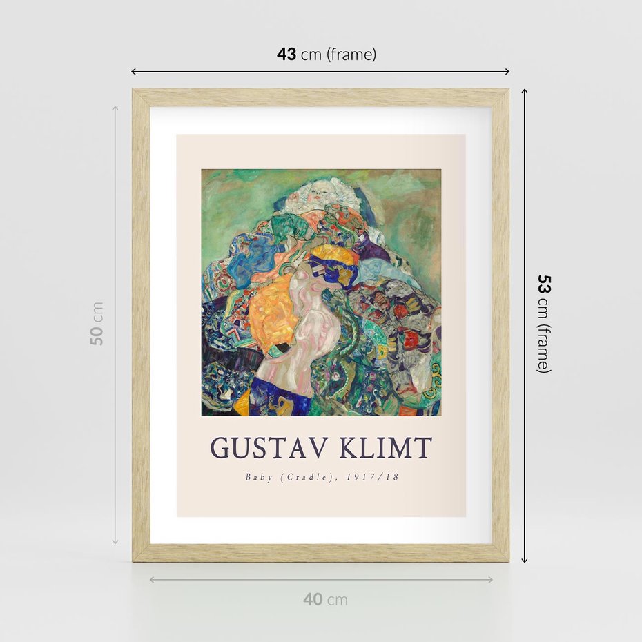 Plakat w ramie 40x50 - Sztuka z Reprodukcją G. Klimta - Gustav Klimt, reprodukcja - rama drewno