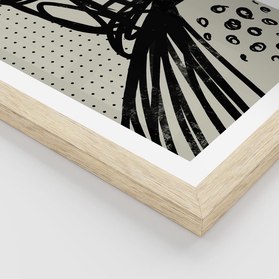 Plakat w ramie 30x40 - Złudne Kontemplacje - abstrakcyjna mroczna kompozycja, nieregularne - rama drewno