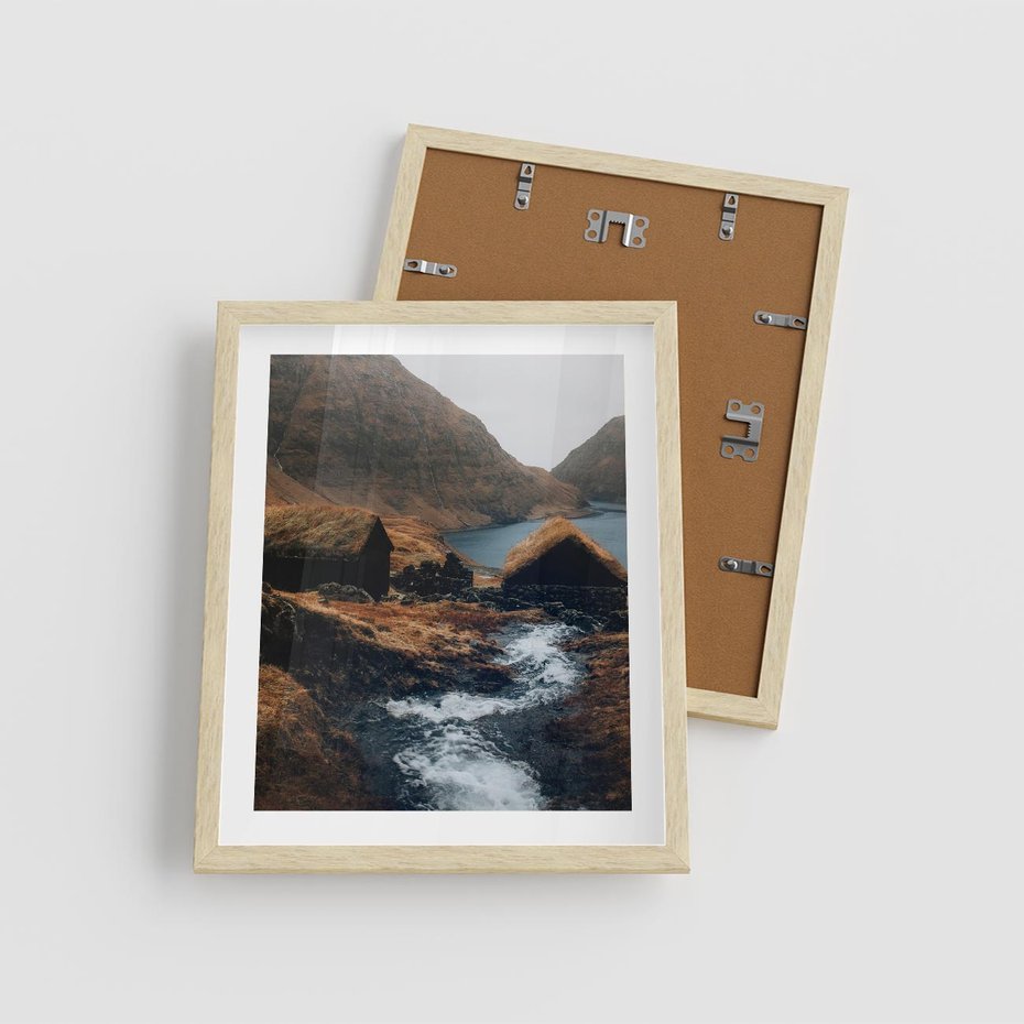 Plakat w ramie 40x50 - Spokój Natury - skandynawski, pejzaż - rama drewno