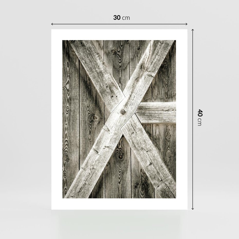 Plakat bez ramy 30x40 - Drewniane Drzwi do Stodoły - stare drzwi do stodoły, drewniane