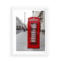 Plakat w ramie 50x70 - Londyńska budka w perspektywie - budka, Londyn - rama biała