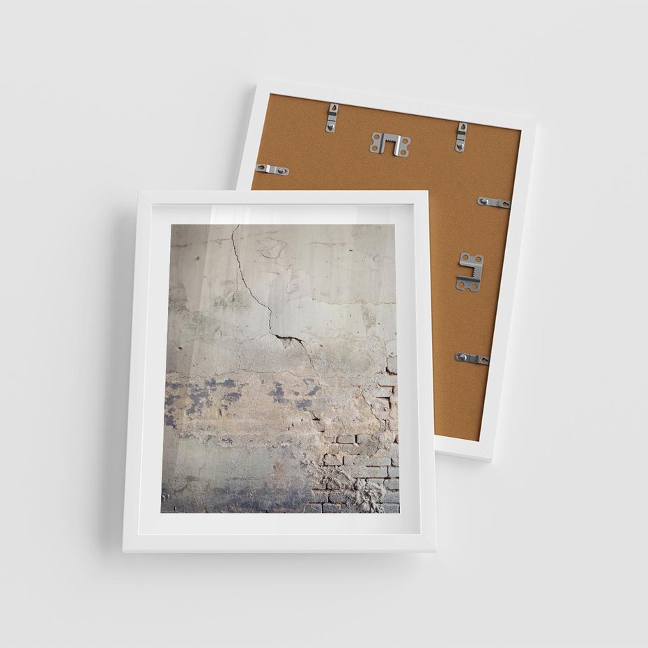Plakat w ramie 40x50 - Surowość ściany z betonu - ściana, beton - rama biała