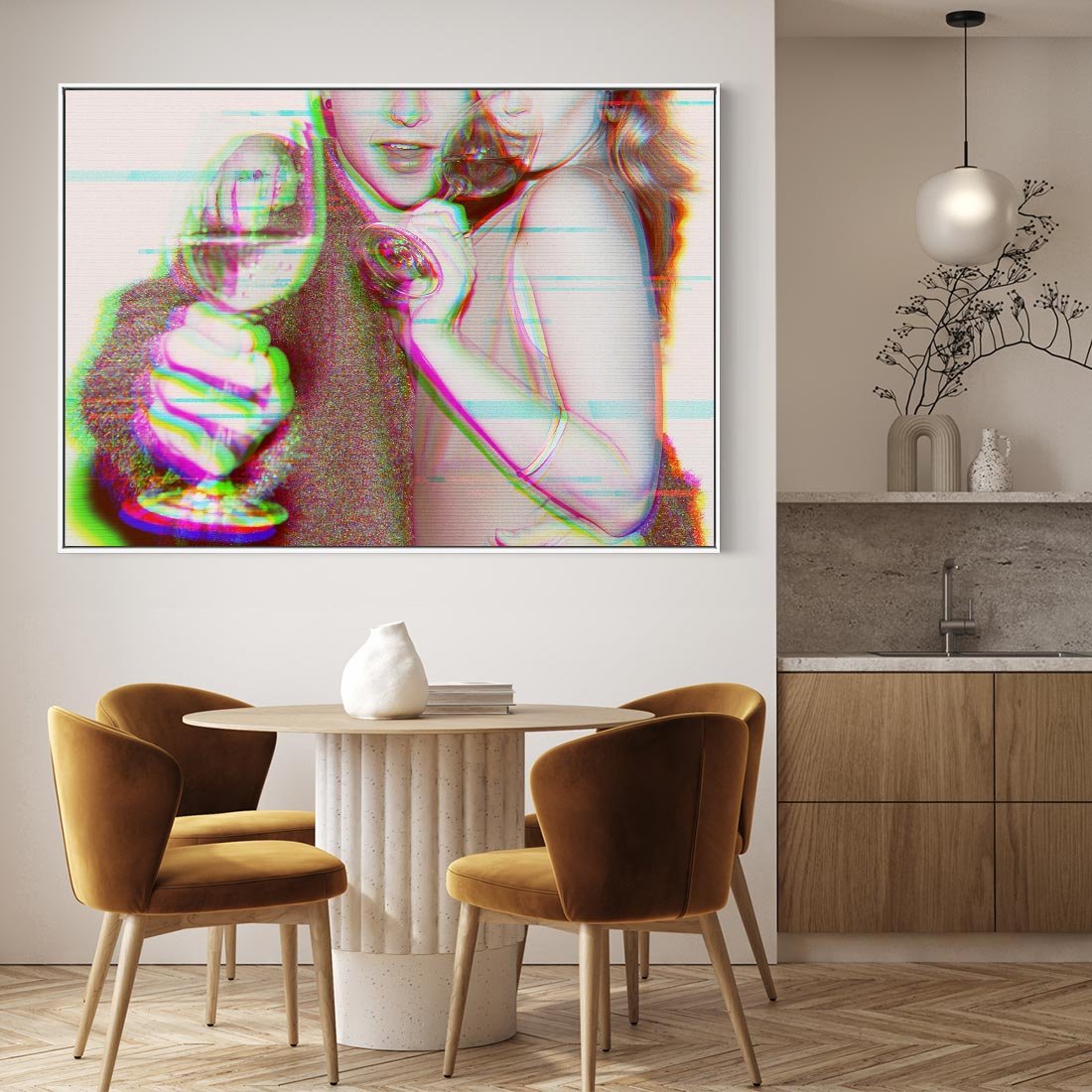 Obraz w ramie 120x80 - Zakochani na Kliszy - zdjecie, stara prześwietlona klisza - rama biała