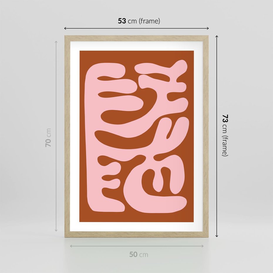 Plakat w ramie 50x70 - Migotliwe Boho Marzenia - abstrakcyjny obraz, plakat - rama drewno