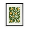 Plakat w ramie 50x70 - Spojrzenie wgłąb roślinnego świata - abstrakcyjne kwiaty, kompozycja - rama czarna
