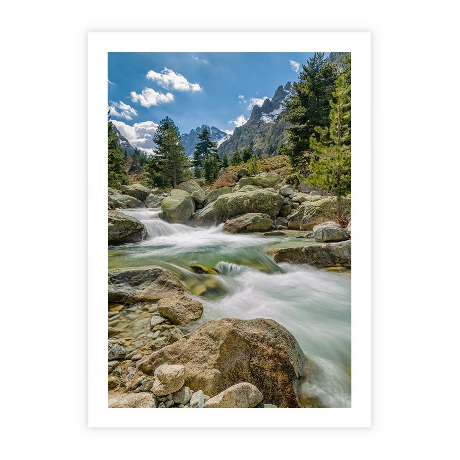 Plakat bez ramy 30x40 - Górski strumyk w harmonii - strumyk, górski