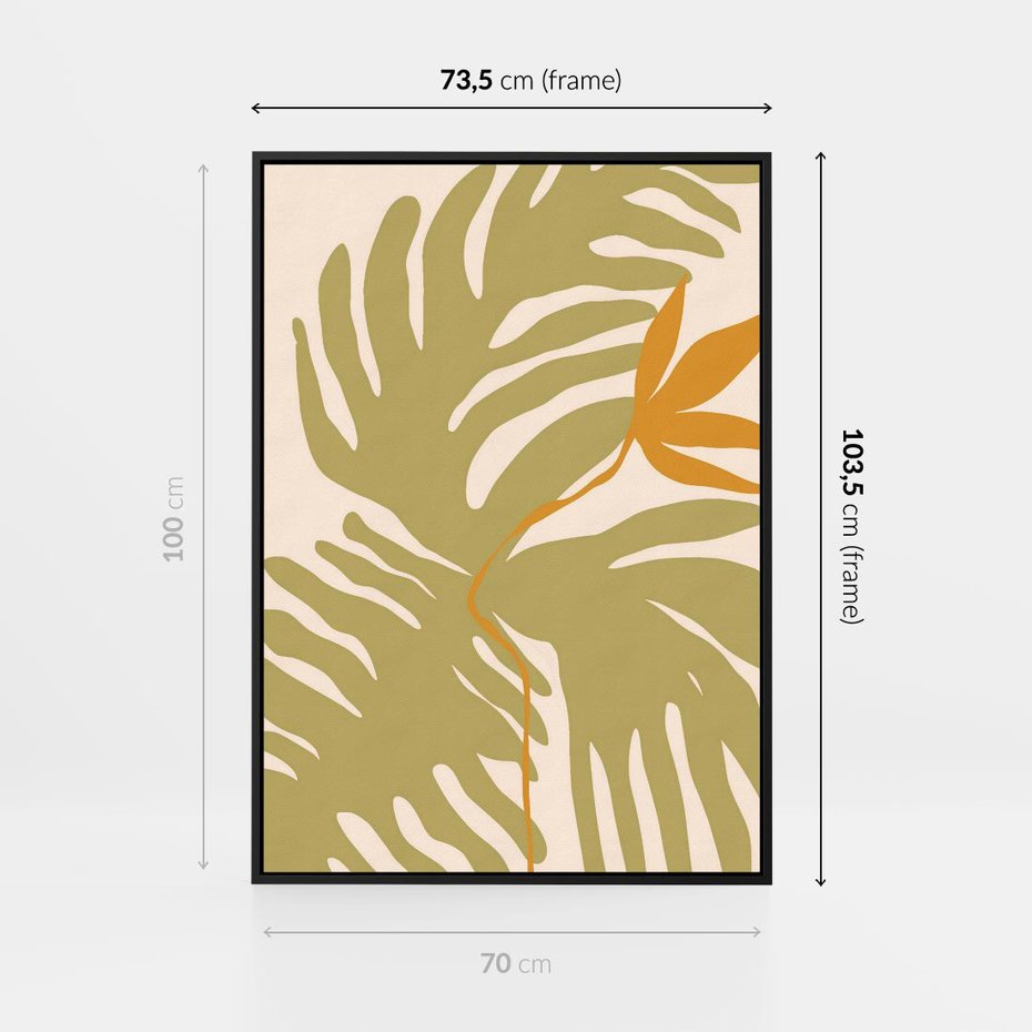 Obraz w ramie 70x100 - Konturem Zmiękczane - minimalistyczny obraz, nowoczesny - rama czarna