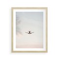 Plakat w ramie 40x50 - W Powietrzu: Samolot na Niebie - samolot w przestworzach, samolot na niebie - rama drewno