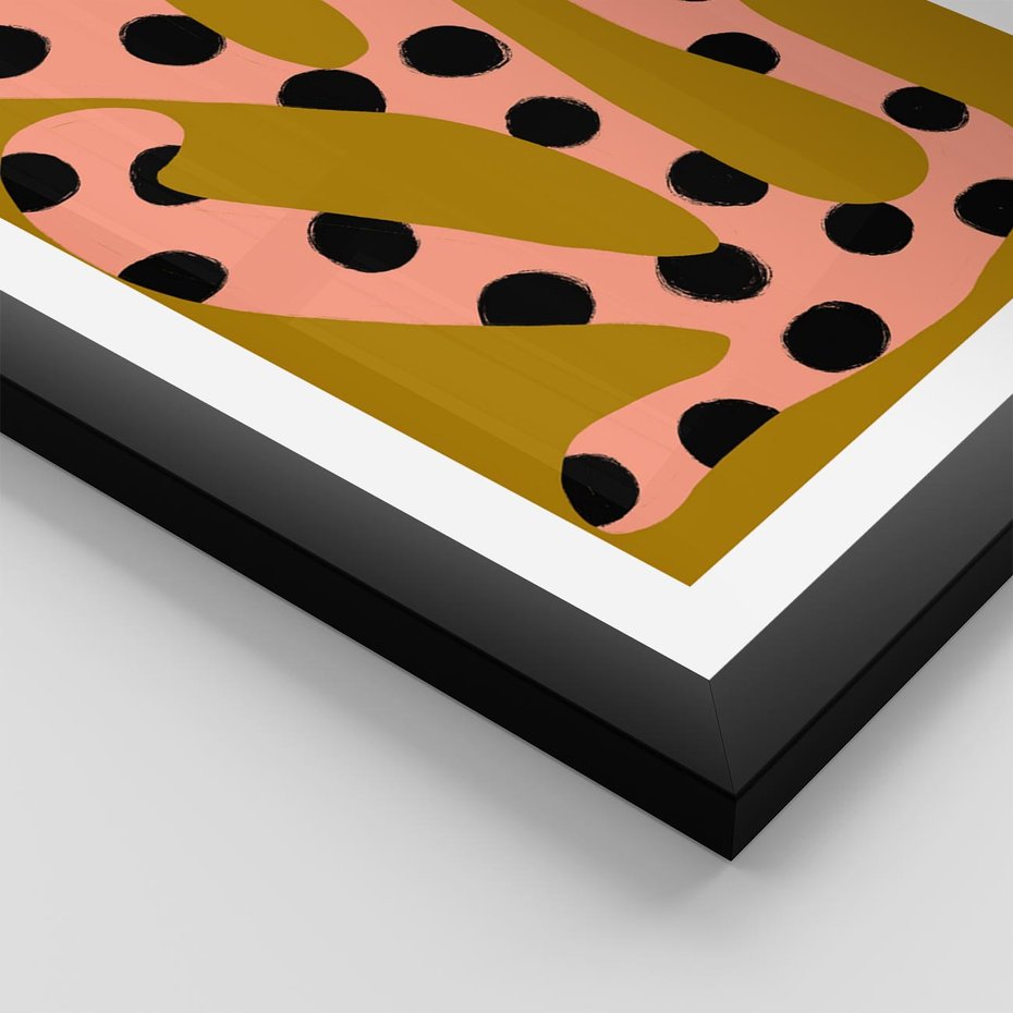 Plakat w ramie 50x70 - Rozkwitająca Wolność Boho - abstrakcyjne boho kształty, dziwne - rama czarna