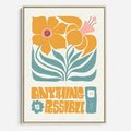 Obraz w ramie 50x70 - Kolorowa Harmonia - sztuka nowoczesna, pastelowe kwiaty - rama drewno