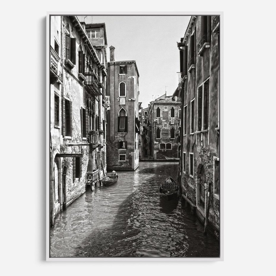 Obraz w ramie 70x100 - Zabłądzić w Wenecji - wenecja, kanały - rama biała