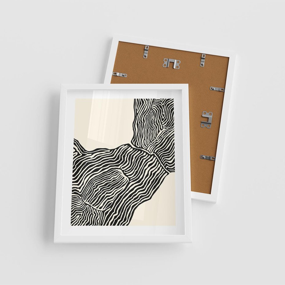 Plakat w ramie 40x50 - Podróżne Impresje - boho plakat, rycina - rama biała