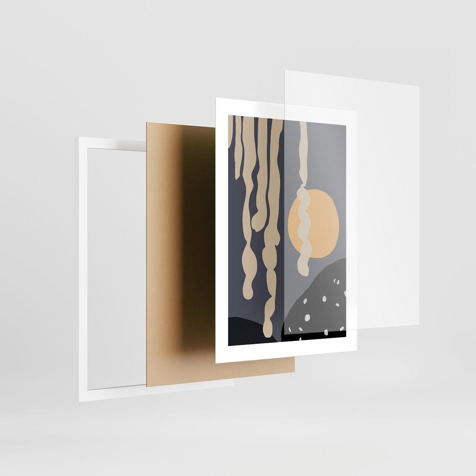 Plakat w ramie 30x40 - Intrygujący Mrok - ciemny, mroczny plakat - rama biała