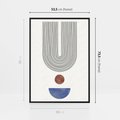 Obraz w ramie 50x70 - Rozplątane Wibracje - nowoczesny plakat, styl midcentury - rama czarna