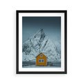 Plakat w ramie 40x50 - Urok Norweskich Domków - Skandynawia, Norwegia - rama czarna