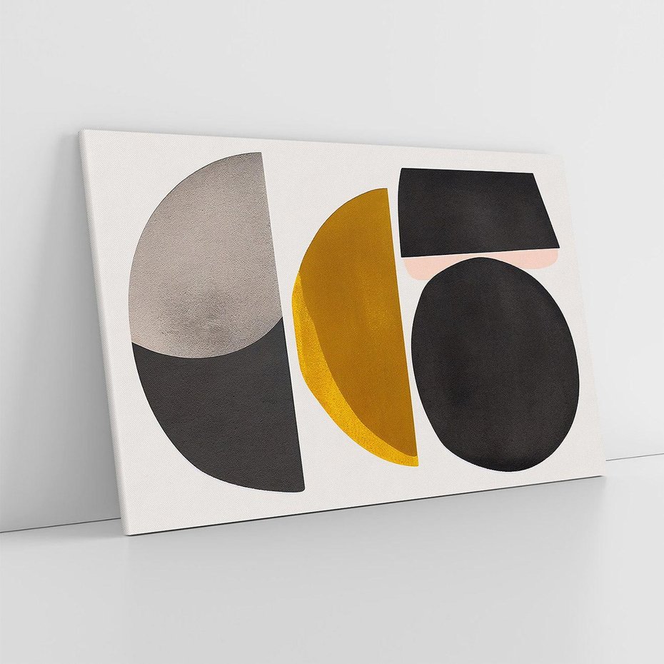 Obraz na płótnie 120x80 - Tajemnice sztuki odkryte - geometryczne półkola, kształty