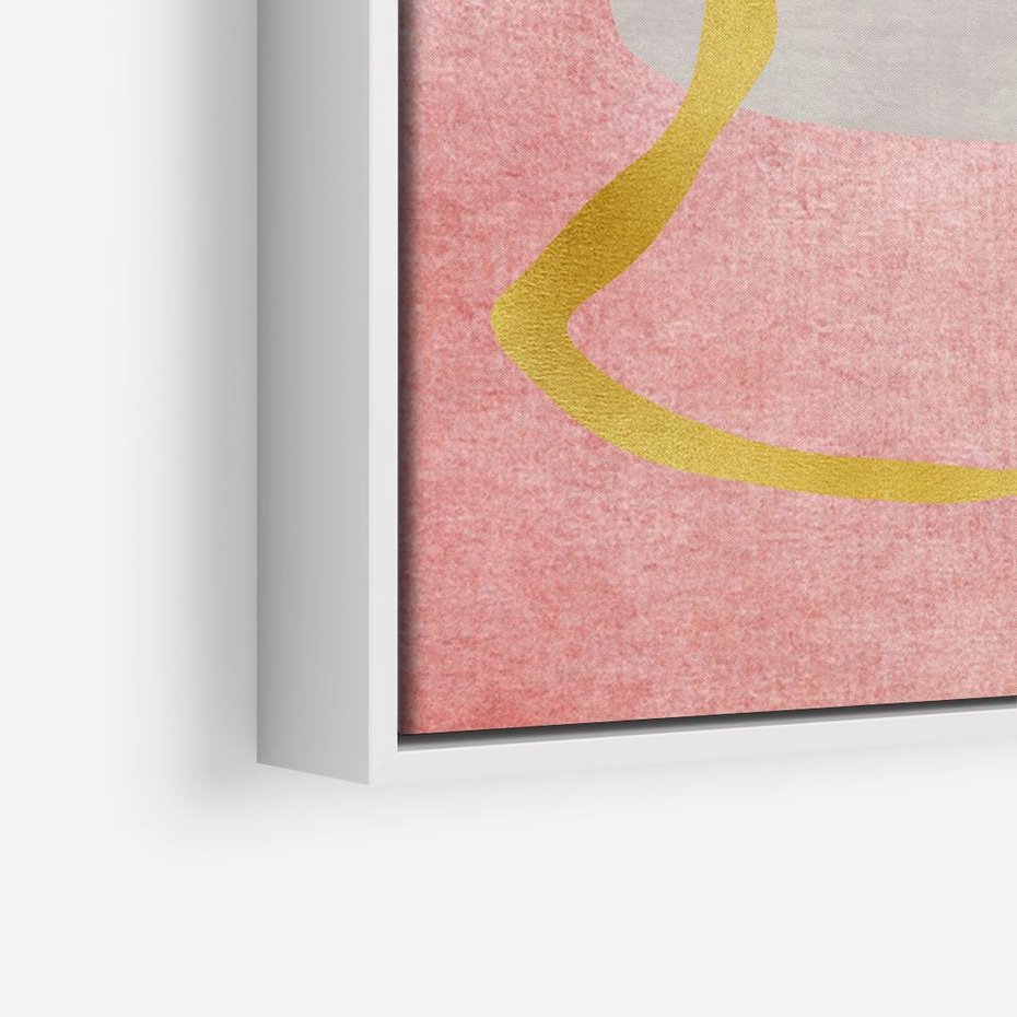 Obraz w ramie 70x50 - Ekspresja w ruchu pędzla - abstrakcja, połączenie kształtów - rama biała