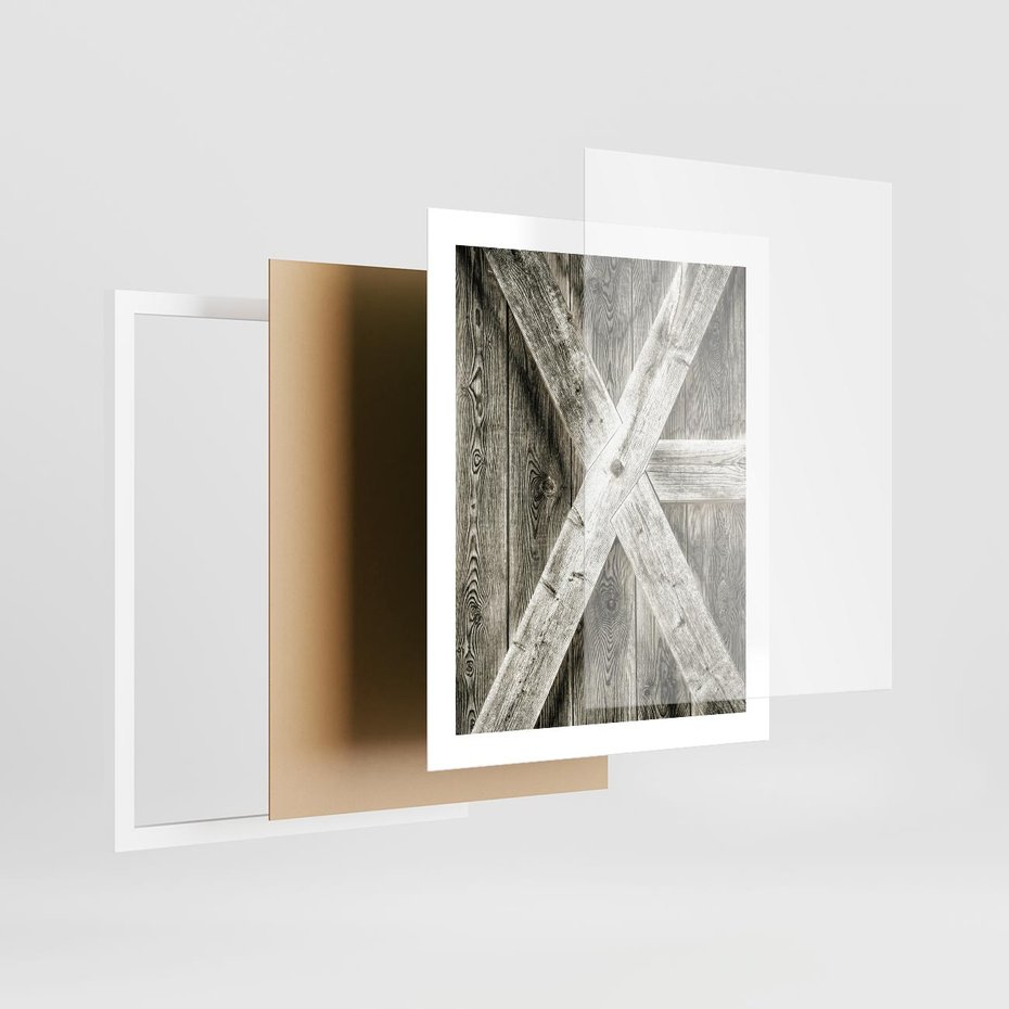 Plakat w ramie 40x50 - Drewniane Drzwi do Stodoły - stare drzwi do stodoły, drewniane - rama biała
