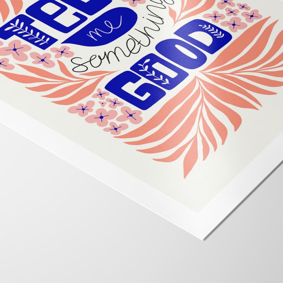 Plakat bez ramy 30x40 - Bezgraniczne Formy - nowoczesna typografia, liście