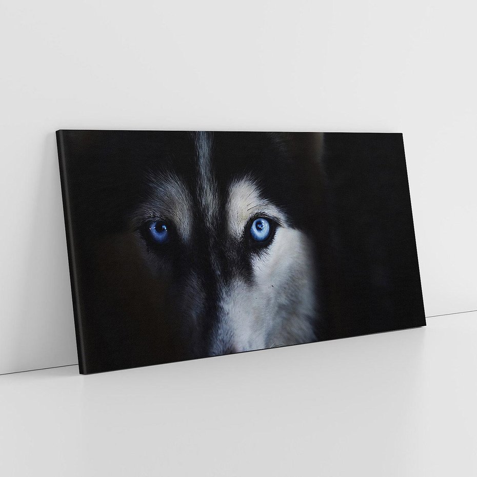 Obraz na płótnie 140x70 - Wilk i husky: siła przyjaźni - wilk, husky