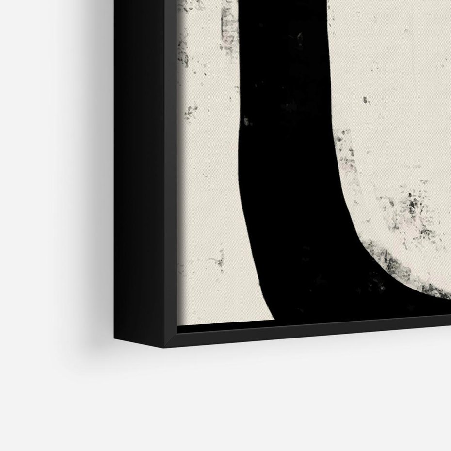 Obraz w ramie 50x50 - Wnętrza Kształtów - abstrakcja, minimalizm - rama czarna