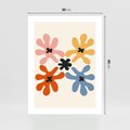 Plakat bez ramy 30x40 - Taniec Akwareli - abstrakcyjne wielokolorowe kwiaty, minimalizm