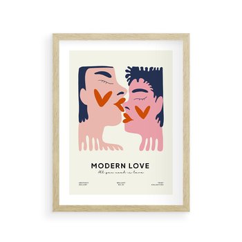 Plakat w ramie 40x50 - Miłość w Kompozycji - miłość, para zakochanych - rama drewno