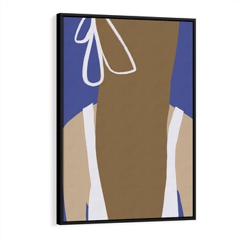 Obraz w ramie 50x70 - Kobieca Inspiracja - plakat retro, kobieta z kokardą - rama czarna