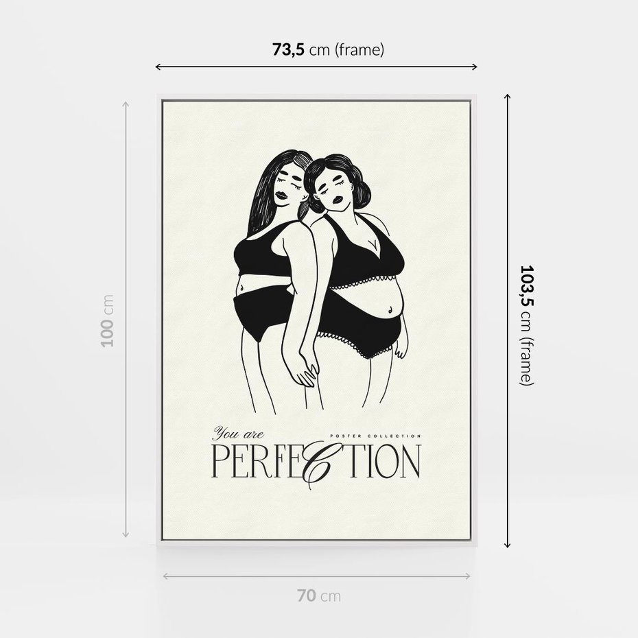 Obraz w ramie 70x100 - Siła i Wspólnota - nowoczesna sztuka kobieca, plakat - rama biała