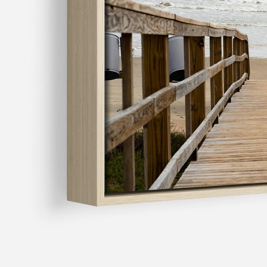 Obraz w ramie 80x80 - Morze i drewniany pomost - morze, pomost - rama drewno