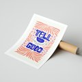 Plakat bez ramy 30x40 - Bezgraniczne Formy - nowoczesna typografia, liście