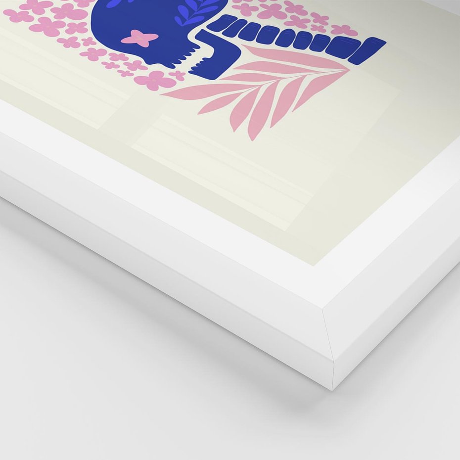 Plakat w ramie 30x40 - Żart z Czaszką - abstrakcja, sztuka nowoczesna - rama biała