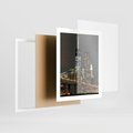Plakat w ramie 40x50 - Miasto rozświetlone nocnym blaskiem - miasto, nocą - rama biała