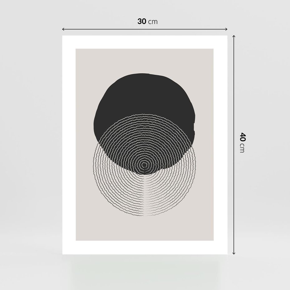 Plakat bez ramy 30x40 - Boho Przenikanie Uroku - abstrakcyjna kompozycja, okręgi