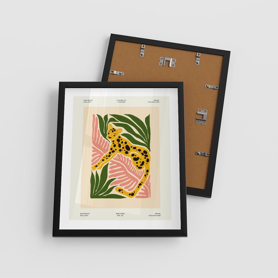 Plakat w ramie 40x50 - Rozkwitające Odbicia - nowoczesny plakat, gepard - rama czarna