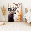 Obraz w ramie 50x70 - Jesienny Monarcha Lasu - grafika komputerowa, na podstawie obrazu - rama drewno