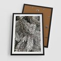 Plakat w ramie 50x70 - Cisza Zimowej Natury - zima, iglaste gałązki - rama czarna