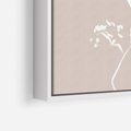 Obraz w ramie 50x70 - Harmonijne Mini Boho - minimalistyczny delikatny obraz, beżowe odcienie - rama biała