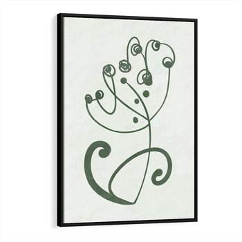 Obraz w ramie 70x100 - Zieleń Wyjątkowego Ukojenia - zielony odcień, abstrakcja - rama czarna