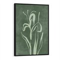 Obraz w ramie 70x100 - Zielony Oddech - zielona abstrakcja, zgaszona zieleń - rama czarna