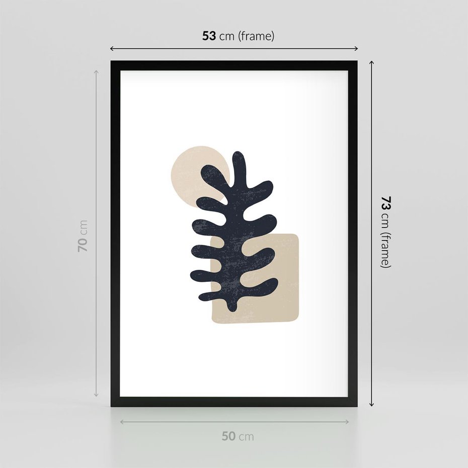 Plakat w ramie 50x70 - Opowieść Przenikających Energii - inspiracja mattise, abstrakcja - rama czarna