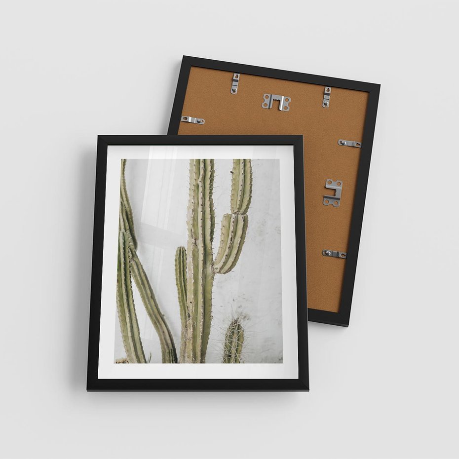 Plakat w ramie 40x50 - Kaktus w Stylu Boho - kaktus, roślina tropikalna - rama czarna